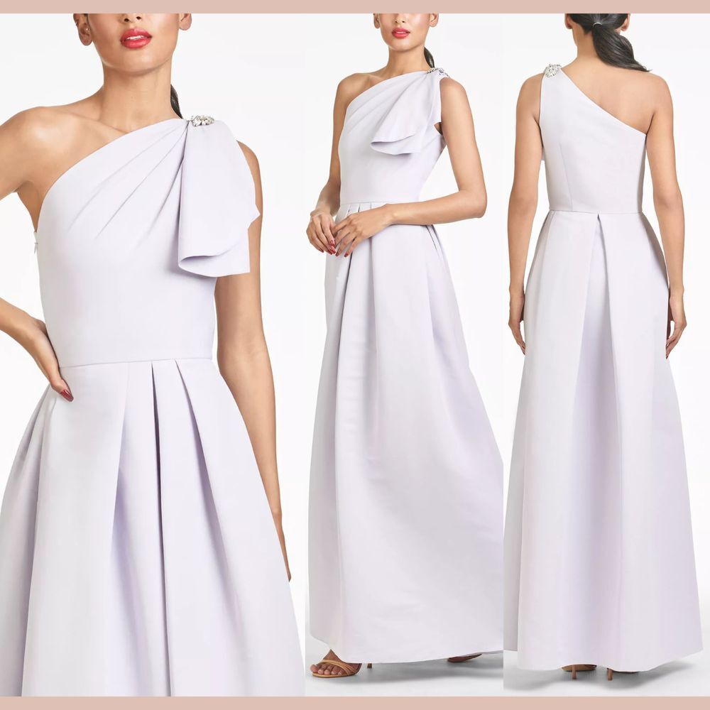 NEW $895 Sachin & Babi‎ [ 6 ] One Shoulder Martina Gown Purple Violet Ice